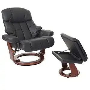 Relaxsessel mit Hocker Robas Lund Sessel Leder mit Hocker