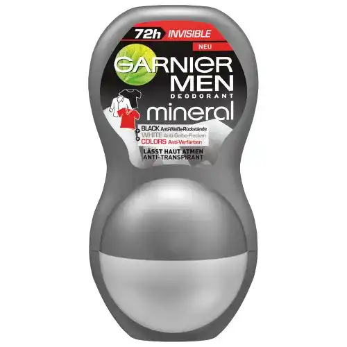Garnier-Deo Garnier Men Deodorant Mineral Invisible Black, White