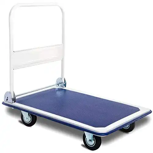 Plattformwagen COSTWAY 300kg Rollwagen 90x60cm