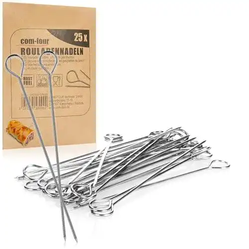 Die beste Rouladennadel com-four ® 25x, aus Edelstahl, 11 cm lang 2026 Test Bestseller Rouladennadel com-four ® 25x, aus Edelstahl, 11 cm lang