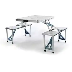Koffertisch Nexos Sitzgruppe Camping Aluminium Tisch 4 Hocker