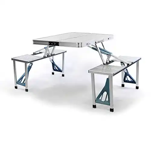 Koffertisch Nexos Sitzgruppe Camping Aluminium Tisch 4 Hocker