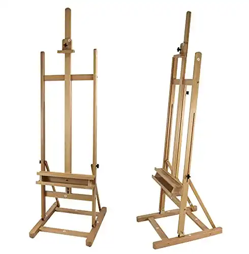 Staffelei Meister Arta – stabile Atelier- mit H-Fuss aus Buchenholz