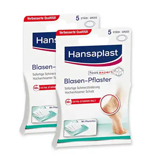 Blasenpflaster Hansaplast groß, transparente Pflaster, 2 x 5 Stück