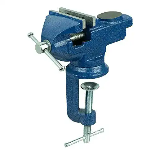 Schraubstock HRB 50 mm klemmbar für Werkbank, klein u. drehbar