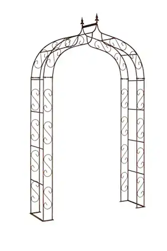 Rosenbogen Hirsch Terracotta aus Metall stabil mit Spitze