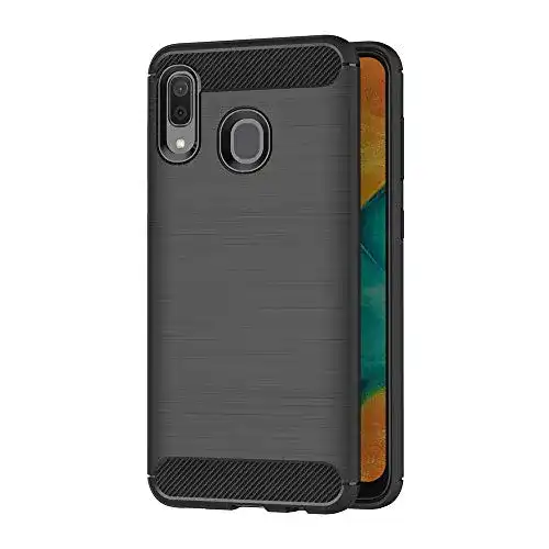 Samsung-Galaxy-A20-Hülle AICEK, Schwarz Silikon Handyhülle