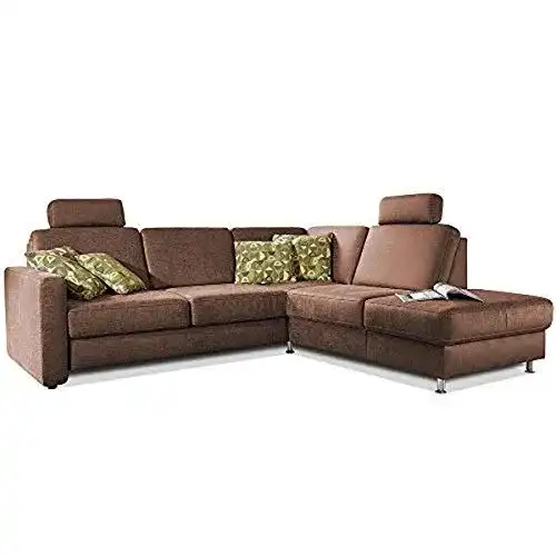 Cavadore-Sofa CAVADORE Ecksofa Clint / Sofaecke mit Ottomane