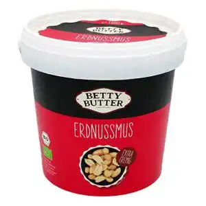 Erdnussmus Betty Butter Bio, 1 kg Eimer, natürliches Nussmus