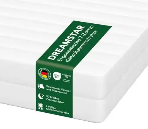 Matratze 90×190 DREAMSTAR Easy Flex | orthopädische 7-Zonen