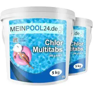 Chlortabletten (Pool) MEINPOOL24.DE 2×5 kg = 10 kg 5 in 1-200g