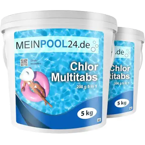 Chlortabletten (Pool) MEINPOOL24.DE 2×5 kg = 10 kg 5 in 1-200g