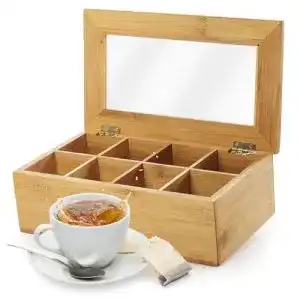 Teebox Lumaland Cuisine aus Bambus mit 8 Fächern