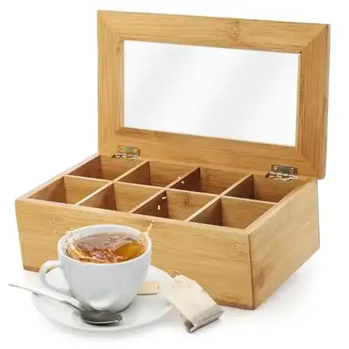 Teebox Lumaland Cuisine aus Bambus mit 8 Fächern
