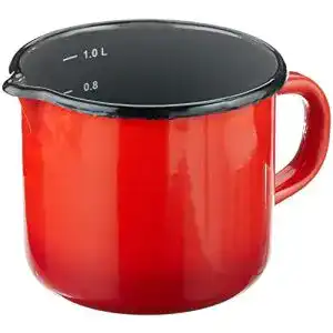 Milchtopf Krüger Karl 17012RO, Emaille, Rot, 12 cm