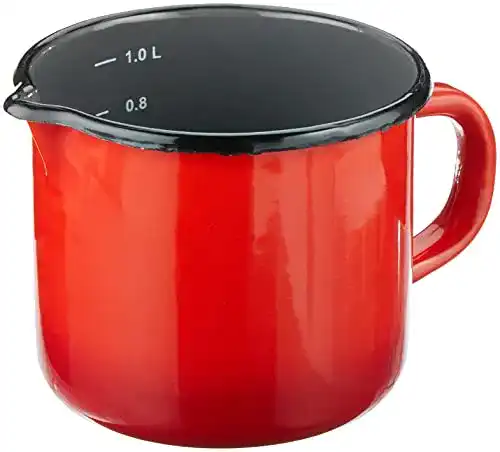 Milchtopf Krüger Karl 17012RO, Emaille, Rot, 12 cm