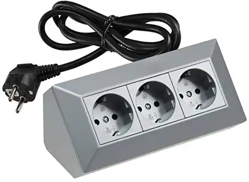 Ecksteckdose ChiliTec Steckdosenblock 3 Steckdosen mit 1,5m Kabel