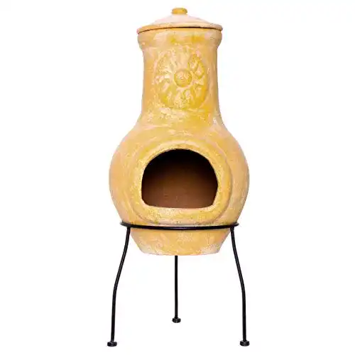 Aztekenofen Nexos Terrassenofen Gartenkamin Terracotta 70 cm