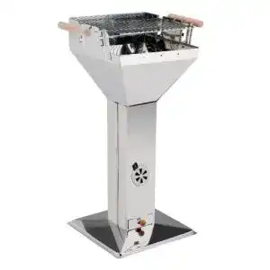 Säulengrill Edelstahl Westerholt Holzkohle BBQ Trichtergrill