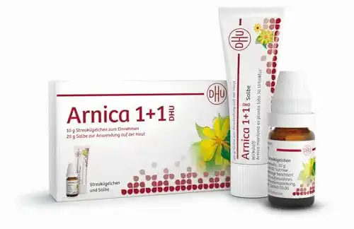 Arnica-Globuli DHU Arnica 1+1 Streukügelchen und Salbe
