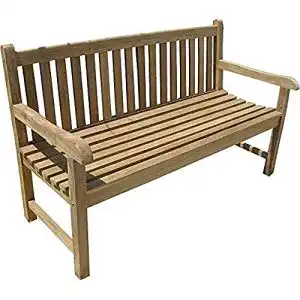 Gartenbank (Holz) Ambientehome Massive Teakbank 3-Sitzer