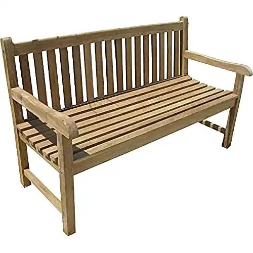 Gartenbank (Holz) Ambientehome Massive Teakbank 3-Sitzer