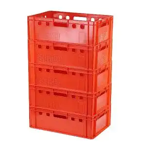 Fleischerkisten Logiplast 5 Stück E2 Kisten 60x40x20 in rot