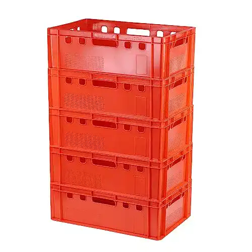 Fleischerkisten Logiplast 5 Stück E2 Kisten 60x40x20 in rot