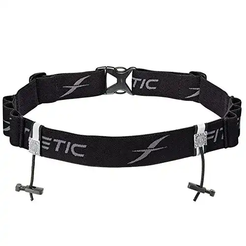Startnummernband Fitletic Race II mit Gelschlaufen, schwarz/grau
