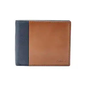 Geldbörse Fossil mens Ward Travel Accessory Bi Fold Wallet, Blau