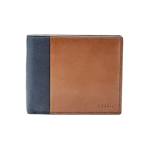 Geldbörse Fossil mens Ward Travel Accessory Bi Fold Wallet, Blau