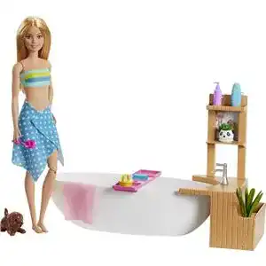 Barbie-Puppe Barbie GJN32 Wellnesstag Puppe (blond) u. Spielset