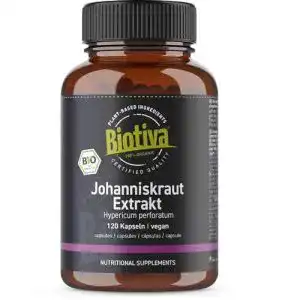 Johanniskraut Biotiva Extrakt 120 Kapseln Bio, ohne Füllstoffe