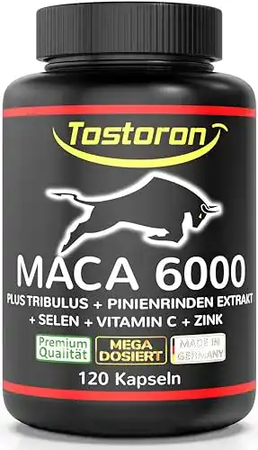 Testosteron-Booster Tostoron MACA 6000 hochdosiert, 120 Kaps.