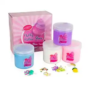 Fluffy Slime The Glowhouse 4 Pack Kit, Kuchen Candy und Obst Butter