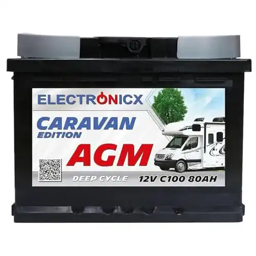 AGM-Batterie 80Ah Electronicx AGM Batterie 12v Caravan Edition