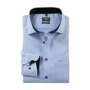 Olymp-Hemd OLYMP Herren Oberhemd Langarm Luxor,Einfarbig