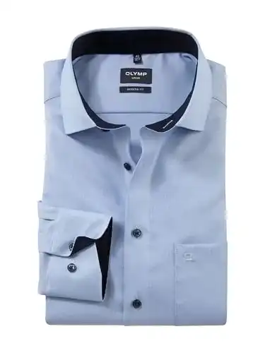 Olymp-Hemd OLYMP Herren Oberhemd Langarm Luxor,Einfarbig