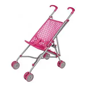 Puppenbuggy Idena 40068 – zusammenklappbar, pinker Bezug