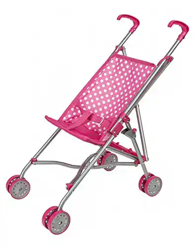 Puppenbuggy Idena 40068 – zusammenklappbar, pinker Bezug