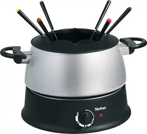 Fondue Tefal EF 3000.10, 1,200 Watt, mit sechs Gabeln, silber
