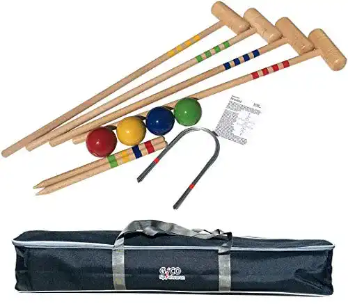 Krocket-Spiel GICO Qualitäts Krocketspiel für 4 Spieler