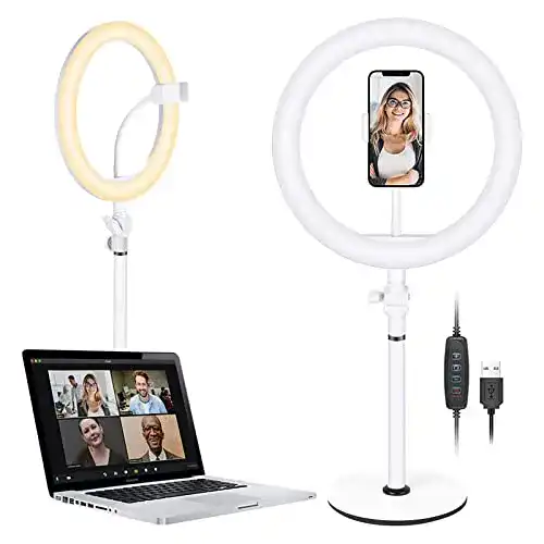 Ringlicht für Videokonferenz Neewer, 10″ dimmbar, Desktop Licht