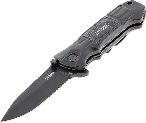 Jagdmesser walther Messer Black Tac Knife, Schwarz