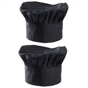 Kochmütze SERWOO, schwarz, aus Polyester-Baumwolle, 2 Stück
