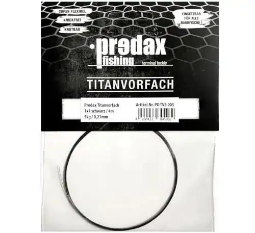 Titan-Vorfach Predax 0,21mm 5kg Titanvorfach 1×1-4m Titanschnur