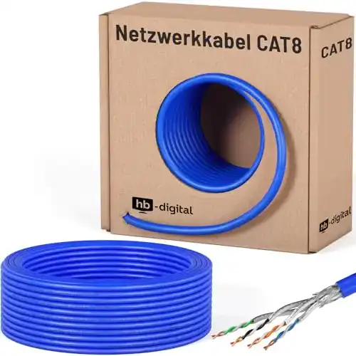 Netzwerk-Verlegekabel HB-DIGITAL 25m Cat. 8 Netzwerkkabel