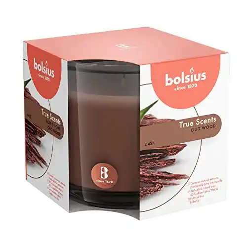 Bolsius-Kerzen bolsius Large Glass Scented Candle Oud Wood
