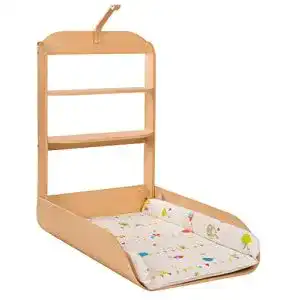 Wandwickelregal roba, klappbares sicheres Design, Holz gebogen