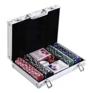Jetons HOMCOM Pokerkoffer Pokerset 200 Pokerchips